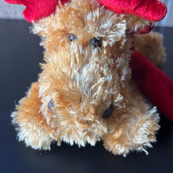 Dan Dee Christmas Reindeer Deer Moose Red Antlers & Scarf Stuffed Plush Animal - Picture 11 of 11